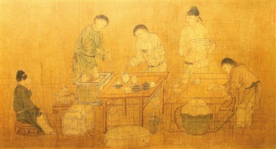 宋代《春宴圖》（局部），故宮博物院藏。 　　杜建坡攝