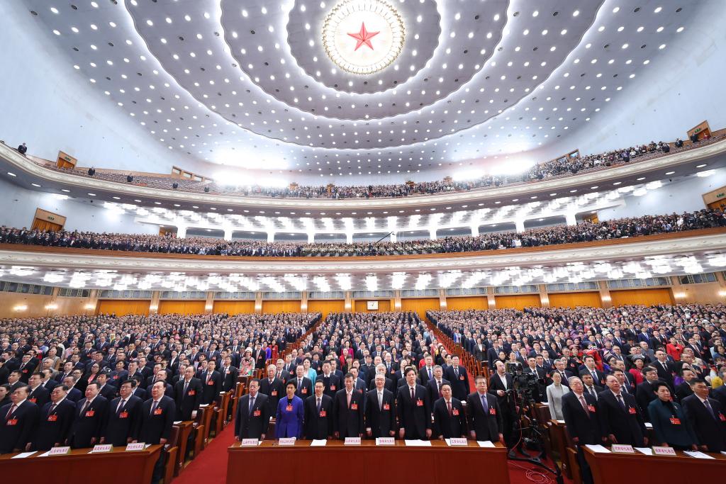 3月5日，第十四屆全國人民代表大會第二次會議在北京人民大會堂開幕。新華社記者 黃敬文 攝