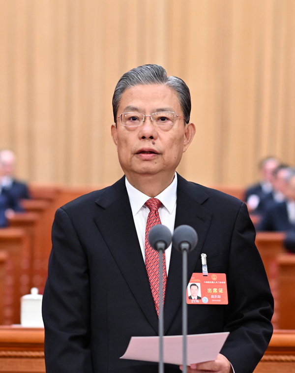 人大開幕會12-3月5日，第十四屆全國人民代表大會第二次會議在北京人民大會堂開幕。趙樂際主持開幕會。新華社記者 謝環馳 攝