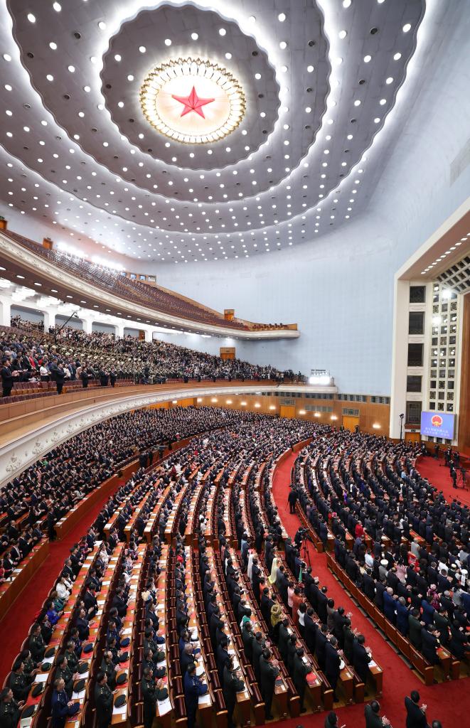 3月11日，第十四屆全國(guó)人民代表大會(huì)第二次會(huì)議在北京人民大會(huì)堂舉行閉幕會(huì)。新華社記者 丁林 攝